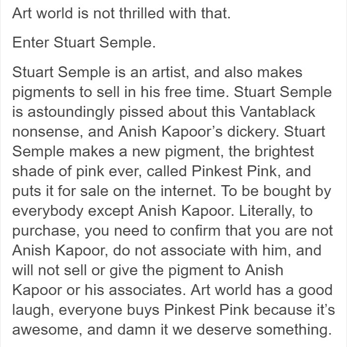 Artist Buys Rights To A Black Pigment So Others Can't Use It, Gets Trolled In Return