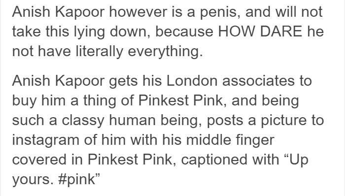 Artist Buys Rights To A Black Pigment So Others Can't Use It, Gets Trolled In Return