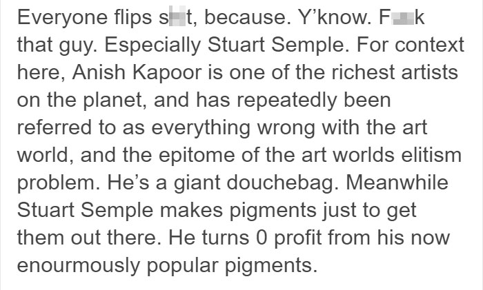 Artist Buys Rights To A Black Pigment So Others Can't Use It, Gets Trolled In Return