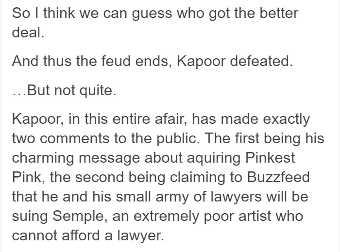 Artist Buys Rights To A Black Pigment So Others Can't Use It, Gets Trolled In Return Artist Buys Rights To A Black Pigment So Others Can't Use It, Gets Trolled In Return