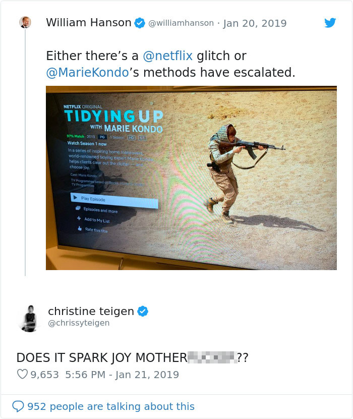 12 Of The Funniest Reactions To Netflix's Unfortunate Mistake With Marie Kondo's Pic - Even Chrissy Teigen Responds