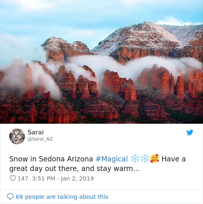 Snow Falls In Arizona Desert And The Pictures Are Chilling