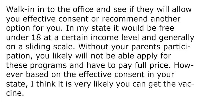 Kid Asks How To Get Vaccinated Without Parents' Consent, And Replies Show How Messed Up Our Society Is Kid Asks How To Get Vaccinated Without Parents' Consent, And Replies Show How Messed Up Our Society Is