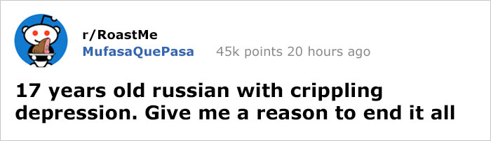 17-Year-Old With Depression Asks r/RoastMe To Roast His Photo So He'd Have A Reason To End It All, Internet Responds