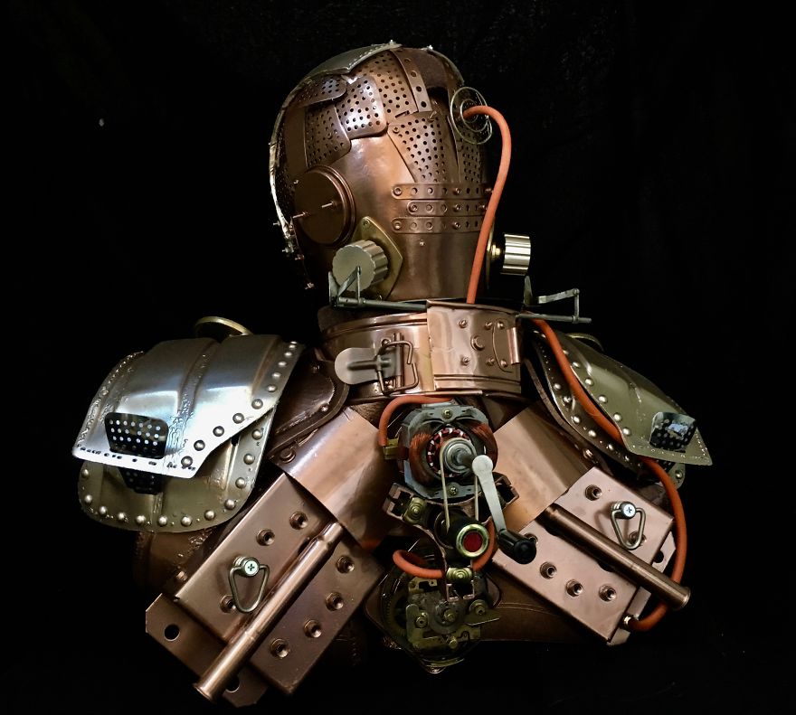My Husband Creates Amazing Steampunk Sculptures Of Pop Culture Characters From Recycled Materials My Husband Creates Amazing Steampunk Sculptures Of Pop Culture Characters From Recycled Materials