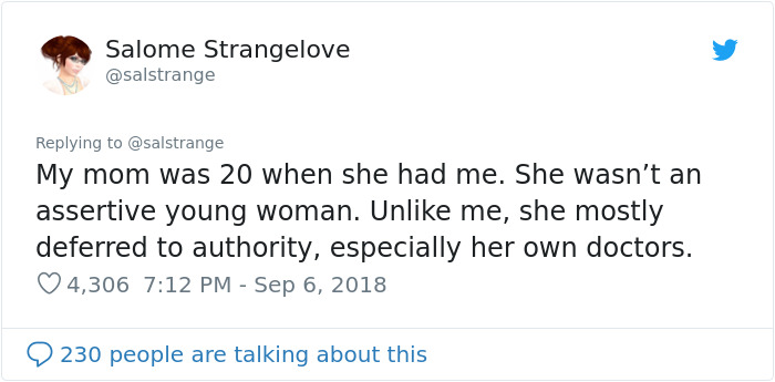 Woman Talks On The Importance Of Body Autonomy By Sharing Her Mom's Experience With A Misogynist Doctor