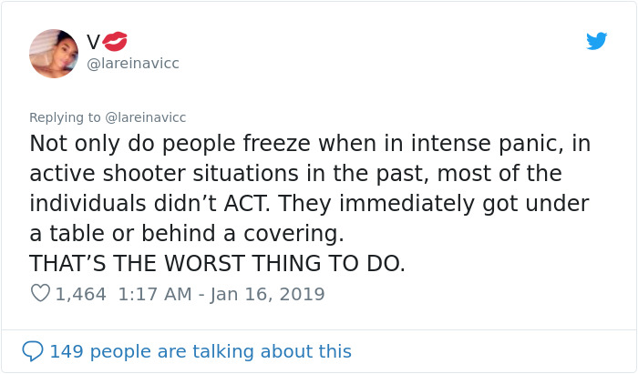 "Don't Get Under The Table:" Teacher Shares Tips On Staying Alive If An Active Shooter Is Nearby "Don't Get Under The Table:" Teacher Shares Tips On Staying Alive If An Active Shooter Is Nearby