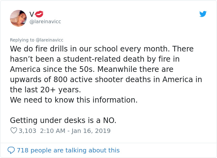 "Don't Get Under The Table:" Teacher Shares Tips On Staying Alive If An Active Shooter Is Nearby