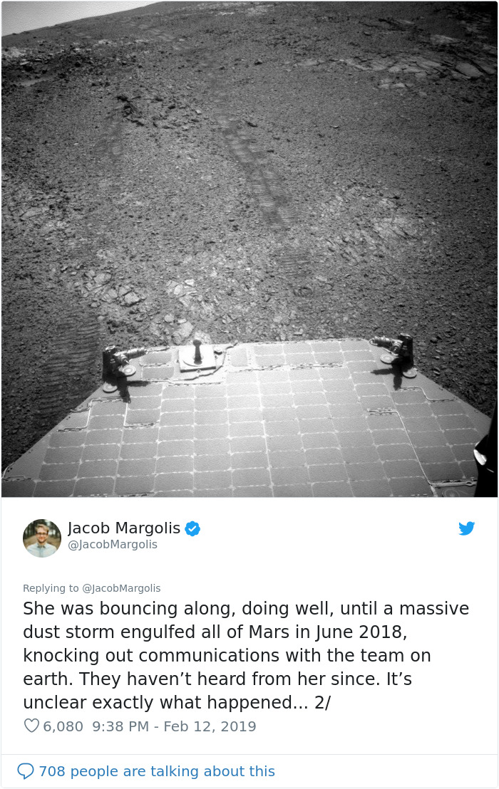 People Post Heartwarming Tributes To NASA's Rover Opportunity Which Stopped Working After 15 Years On Mars People Post Heartwarming Tributes To NASA's Rover Opportunity Which Stopped Working After 15 Years On Mars