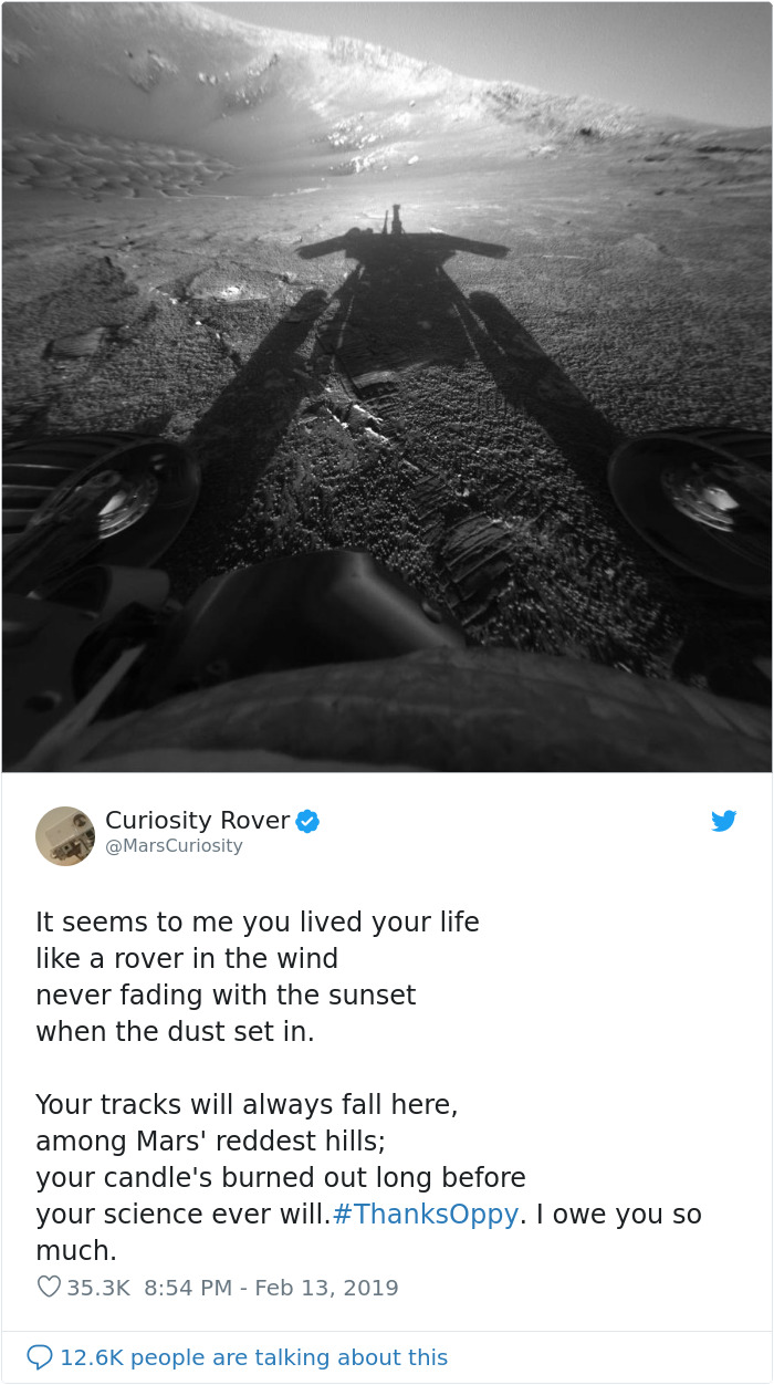 People Post Heartwarming Tributes To NASA's Rover Opportunity Which Stopped Working After 15 Years On Mars People Post Heartwarming Tributes To NASA's Rover Opportunity Which Stopped Working After 15 Years On Mars
