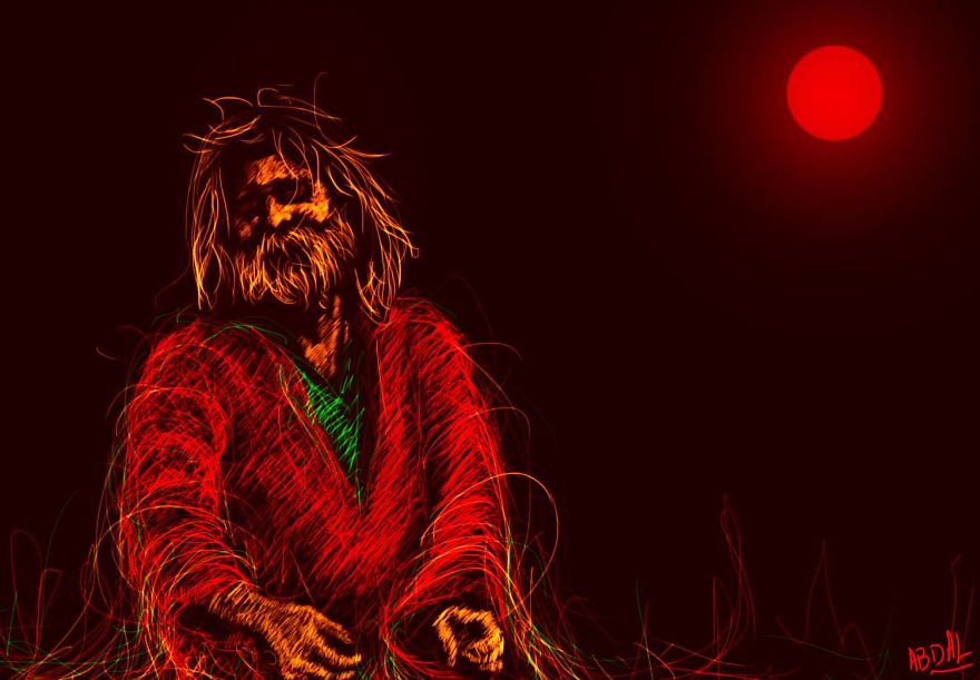 I Draw Digital Portraits That Look Like They Are Etched Using Light.