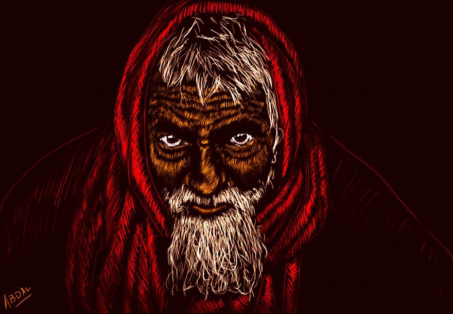 I Draw Digital Portraits That Look Like They Are Etched Using Light.