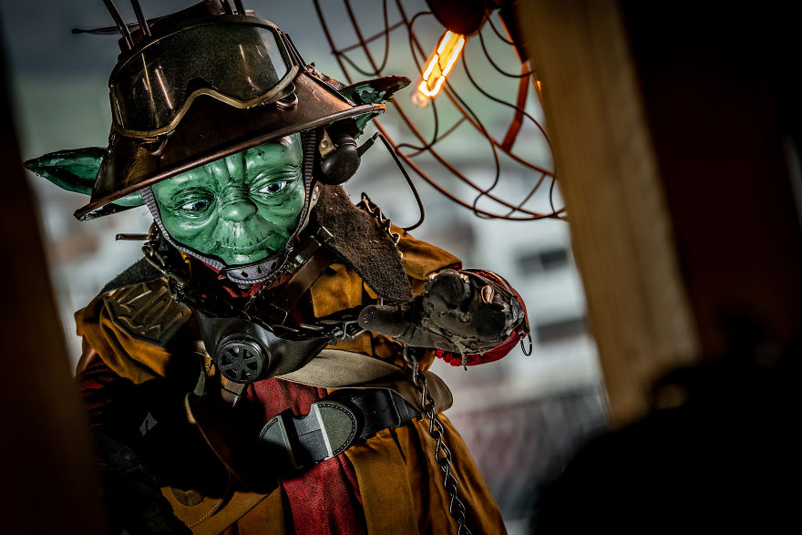 My Husband Creates Amazing Steampunk Sculptures Of Pop Culture Characters From Recycled Materials