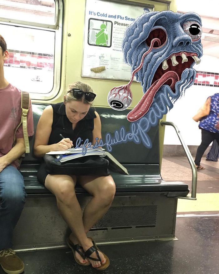 Monsters On The New York Subway In Ben Rubin’s Imagination