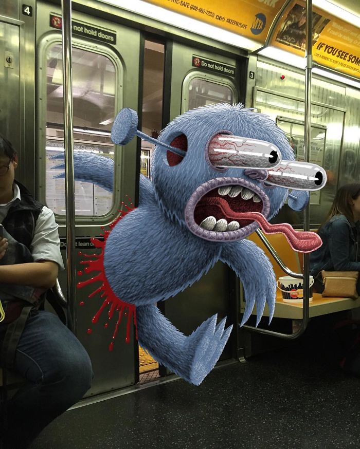 Monsters On The New York Subway In Ben Rubin’s Imagination