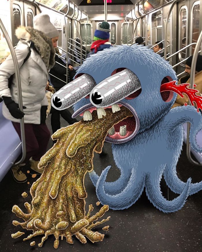 Monsters On The New York Subway In Ben Rubin’s Imagination