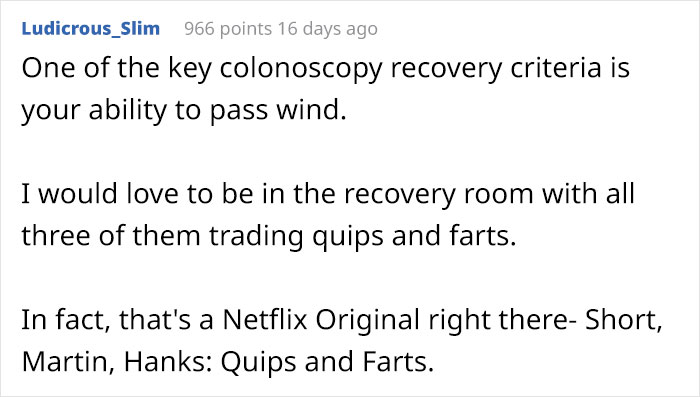 Turns Out Tom Hanks, Martin Short And Steve Martin Have 'Colonoscopy Parties', And It's Surprisingly Wholesome