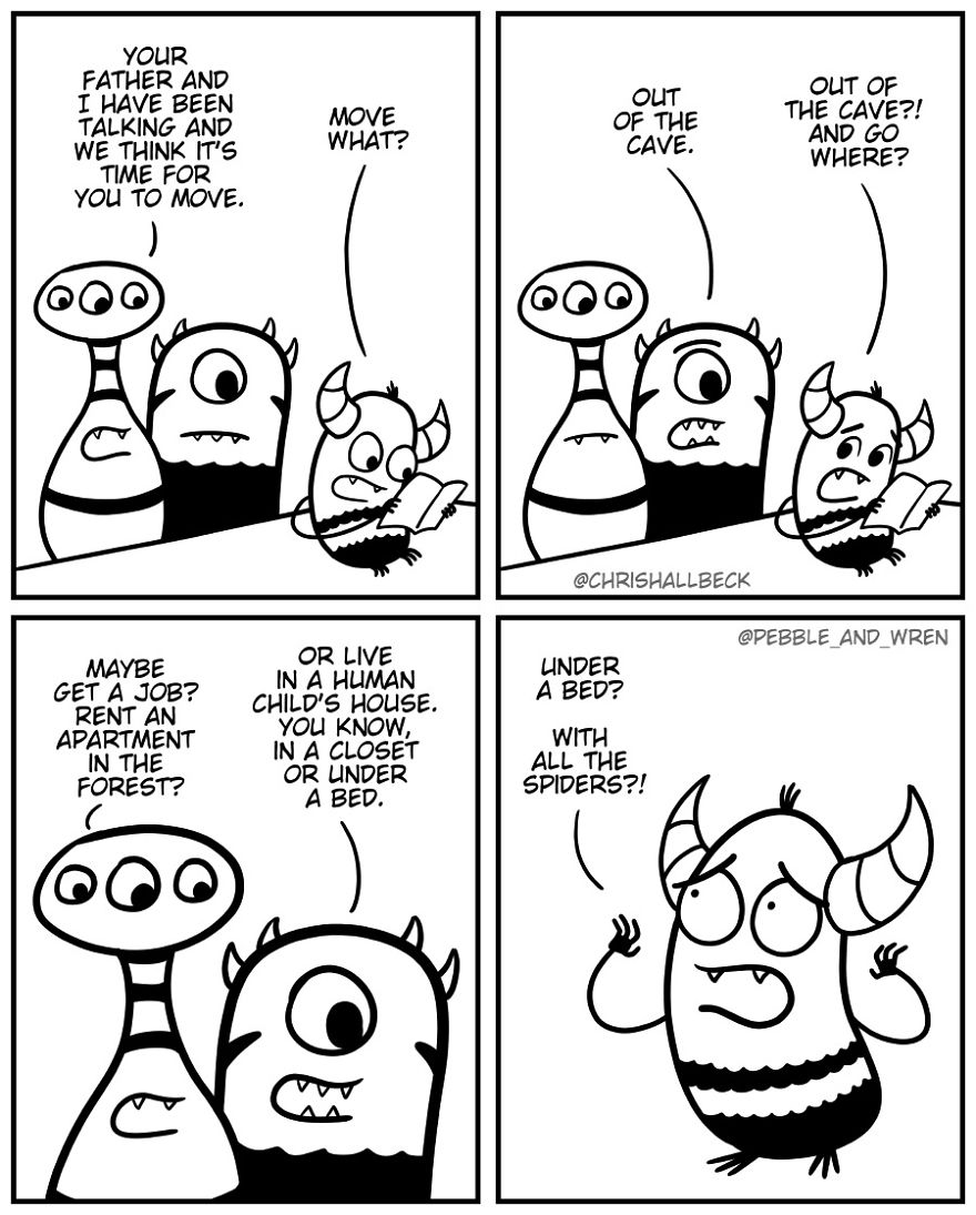 I Drew A Story Of A Little Monster Who Just Started Living Under A Girl's Bed After Parents Kicked Them Out (23 Comics) I Drew A Story Of A Little Monster Who Just Started Living Under A Girl's Bed After Parents Kicked Them Out (23 Comics)