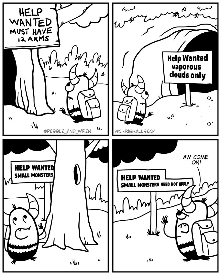 I Drew A Story Of A Little Monster Who Just Started Living Under A Girl's Bed After Parents Kicked Them Out (23 Comics)