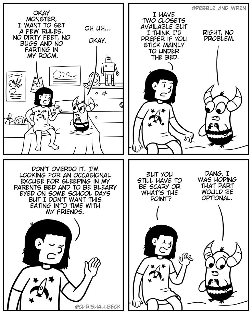 I Drew A Story Of A Little Monster Who Just Started Living Under A Girl's Bed After Parents Kicked Them Out (23 Comics) I Drew A Story Of A Little Monster Who Just Started Living Under A Girl's Bed After Parents Kicked Them Out (23 Comics)