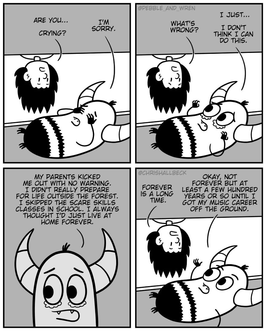 I Drew A Story Of A Little Monster Who Just Started Living Under A Girl's Bed After Parents Kicked Them Out (23 Comics) I Drew A Story Of A Little Monster Who Just Started Living Under A Girl's Bed After Parents Kicked Them Out (23 Comics)