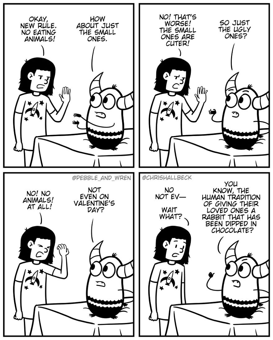 I Drew A Story Of A Little Monster Who Just Started Living Under A Girl's Bed After Parents Kicked Them Out (23 Comics)