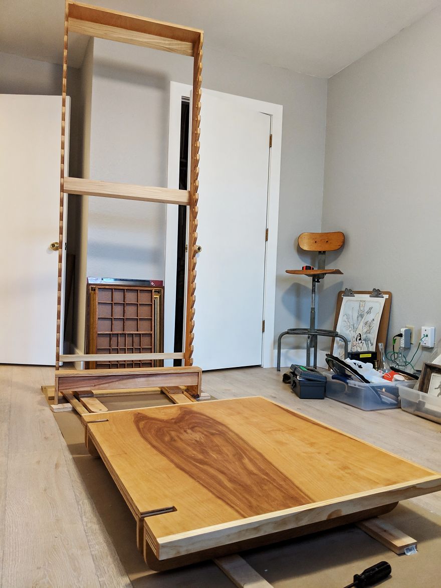 I Made An Adjustable Art Desk With A Wall Mount