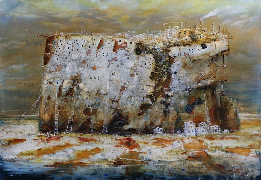 I Am Painting Fantasy Ships With Oil