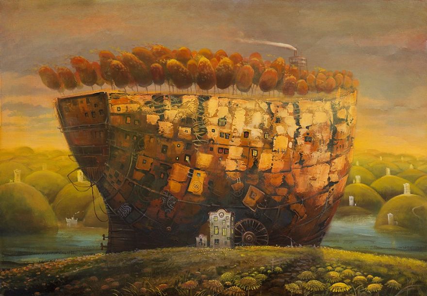 I Am Painting Fantasy Ships With Oil