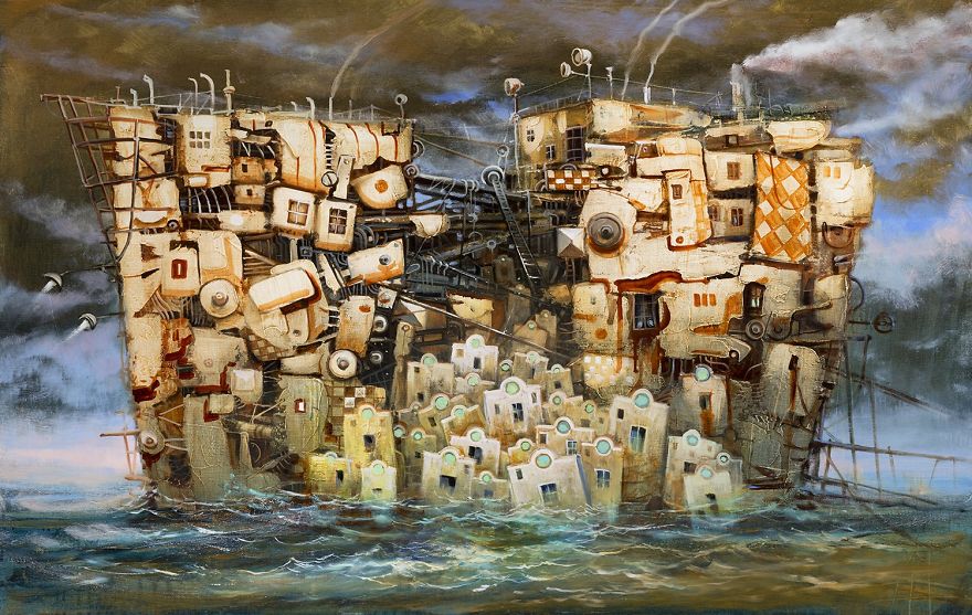 I Am Painting Fantasy Ships With Oil