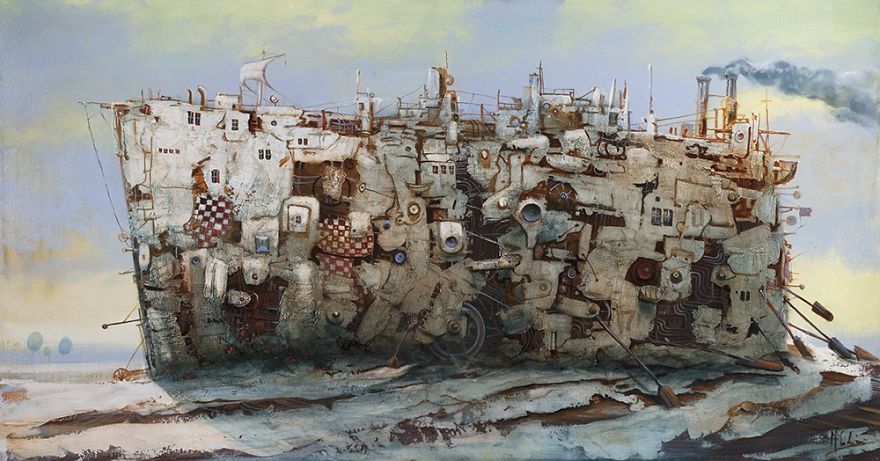 I Am Painting Fantasy Ships With Oil