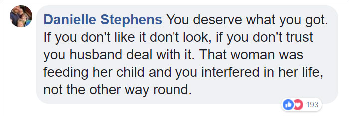 Woman Complains This Mom's Breastfeeding Is 'Distracting' Her Husband So She Squirts Her Boob At Her