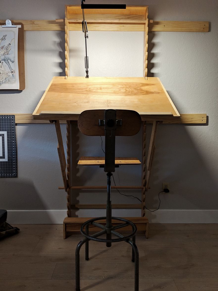 I Made An Adjustable Art Desk With A Wall Mount