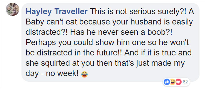 Woman Complains This Mom's Breastfeeding Is 'Distracting' Her Husband So She Squirts Her Boob At Her Woman Complains This Mom's Breastfeeding Is 'Distracting' Her Husband So She Squirts Her Boob At Her