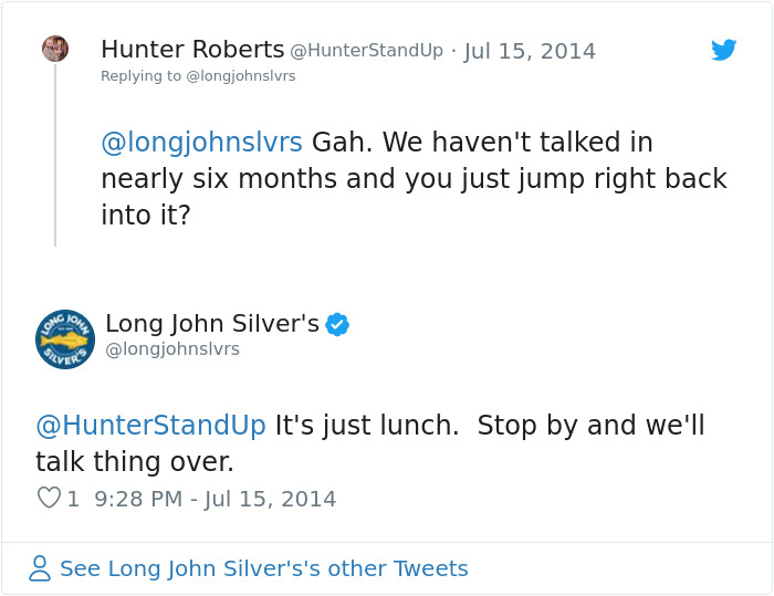 People Love This Hilarious Lover's Quarrel Between A Stand-Up Comedian And A Fast Food Chain