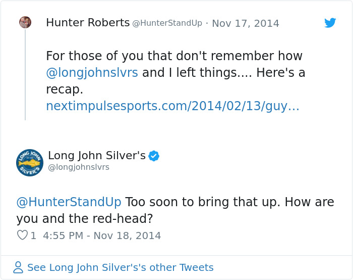 People Love This Hilarious Lover's Quarrel Between A Stand-Up Comedian And A Fast Food Chain