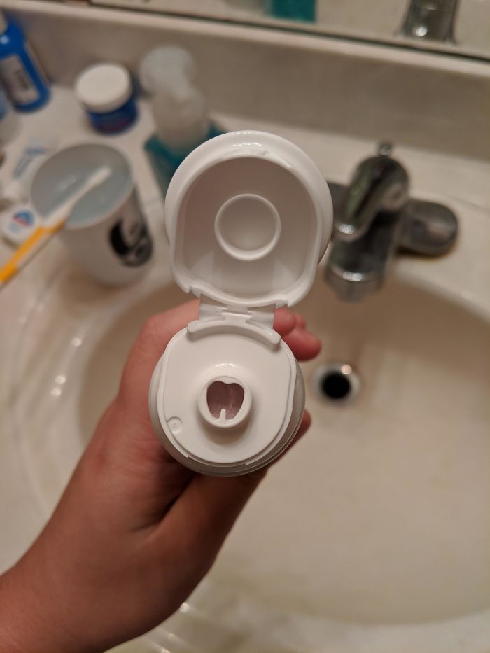 The Opening Of My Toothpaste Is In The Shape Of A Tooth