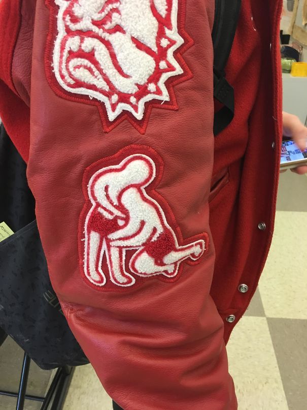 My Friend's Wrestling Patch Looks Like Something Else
