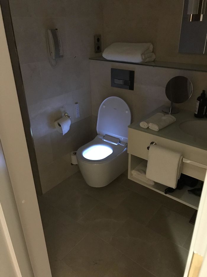 The Toilet Bowl In This Hotel Lights Up To Guide You At Night