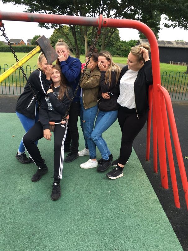 Blue Watch Are Dealing With A Girl Stuck In A Baby Swing. Please Don't Do This