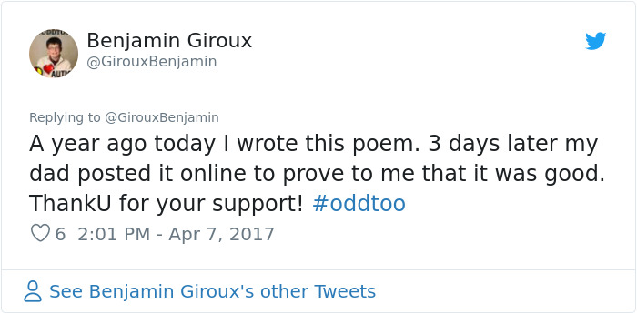 Autistic Boy Writes Moving Poem About How Odd He Is For A School Assignment, Leaves Teacher In Tears Autistic Boy Writes Moving Poem About How Odd He Is For A School Assignment, Leaves Teacher In Tears