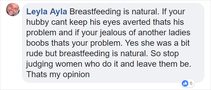 Woman Complains This Mom's Breastfeeding Is 'Distracting' Her Husband So She Squirts Her Boob At Her Woman Complains This Mom's Breastfeeding Is 'Distracting' Her Husband So She Squirts Her Boob At Her