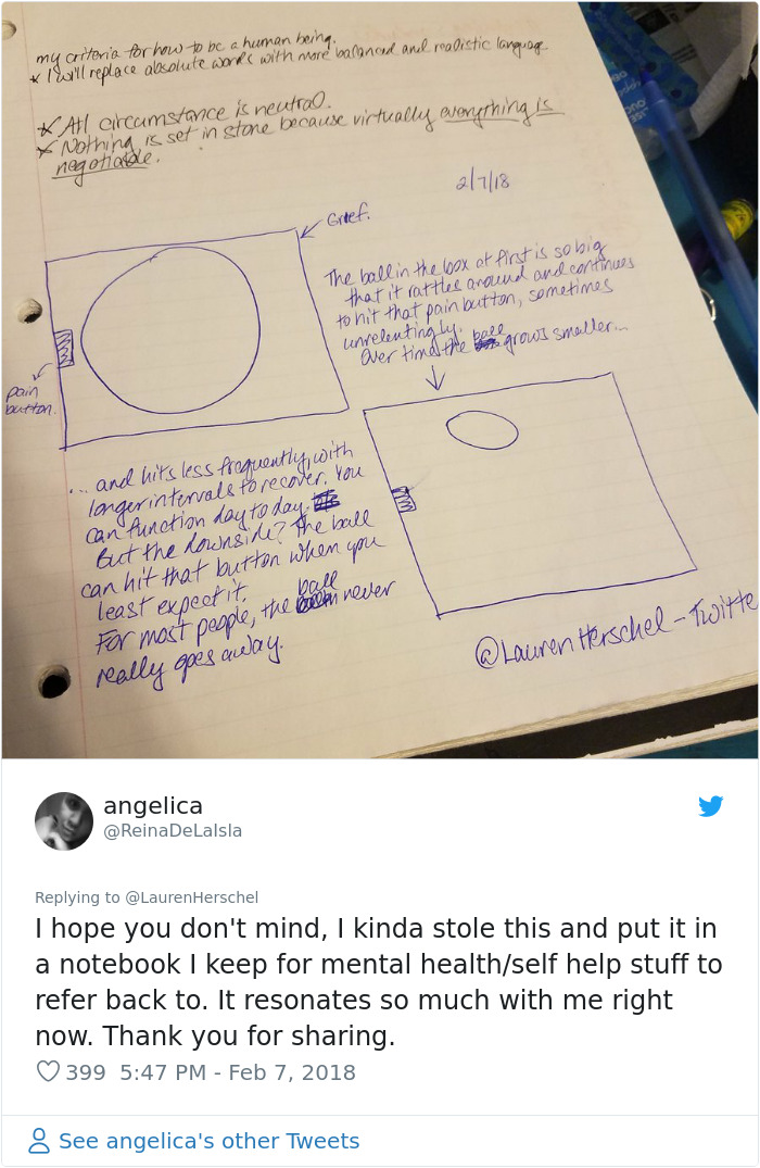 Woman Shares The "Ball In The Box" Analogy Her Doctor Taught Her To Help Deal With Grief Woman Shares The "Ball In The Box" Analogy Her Doctor Taught Her To Help Deal With Grief