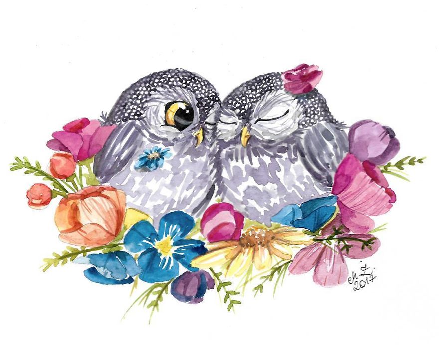 I Paint Tiny, Cute Owls On A Daily Basis And Can't Stop (17 Illos)