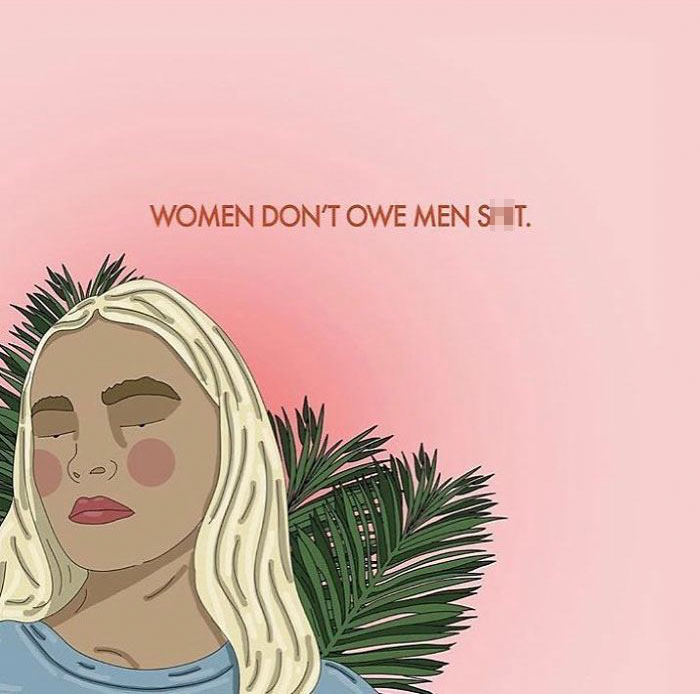 Not A Smile, Not An Engaging Conversation, Nada. Men Are Not Entitled To Women’s And Trans-Feminine Bodies And Attention. You Don’t Owe Them Anything. . .#recipesforselflove #yourbodyyourchoice #prochoice #life #lifestyle #instagood
#selflove #selfcare #loveyourself #smashthepatriarchy #youareperfect #fuckthepatriarchy #effyourbeautystandards #feminism #femme #strong #instalove #feminsta #feminist #zine #illustration #digital #drawing #adobe #design #graphic #art #love #yourself