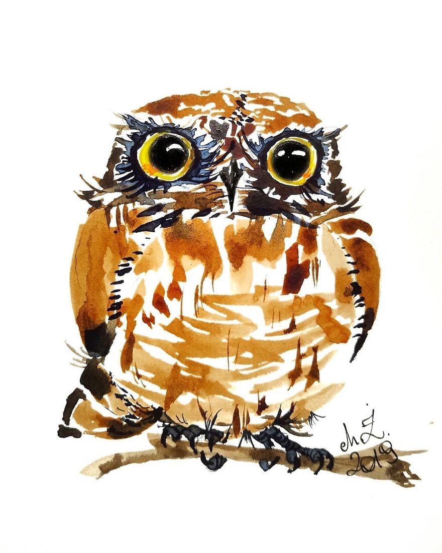 I Paint Tiny, Cute Owls On A Daily Basis And Can't Stop (17 Illos)