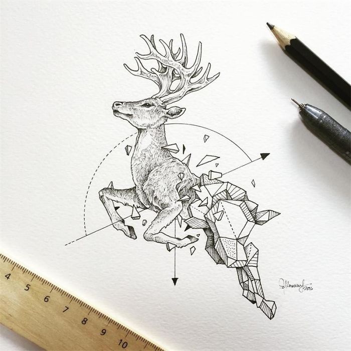 Fantastic Collection Of Illustrations “Geometric Beasts” By Kerby Rosanes