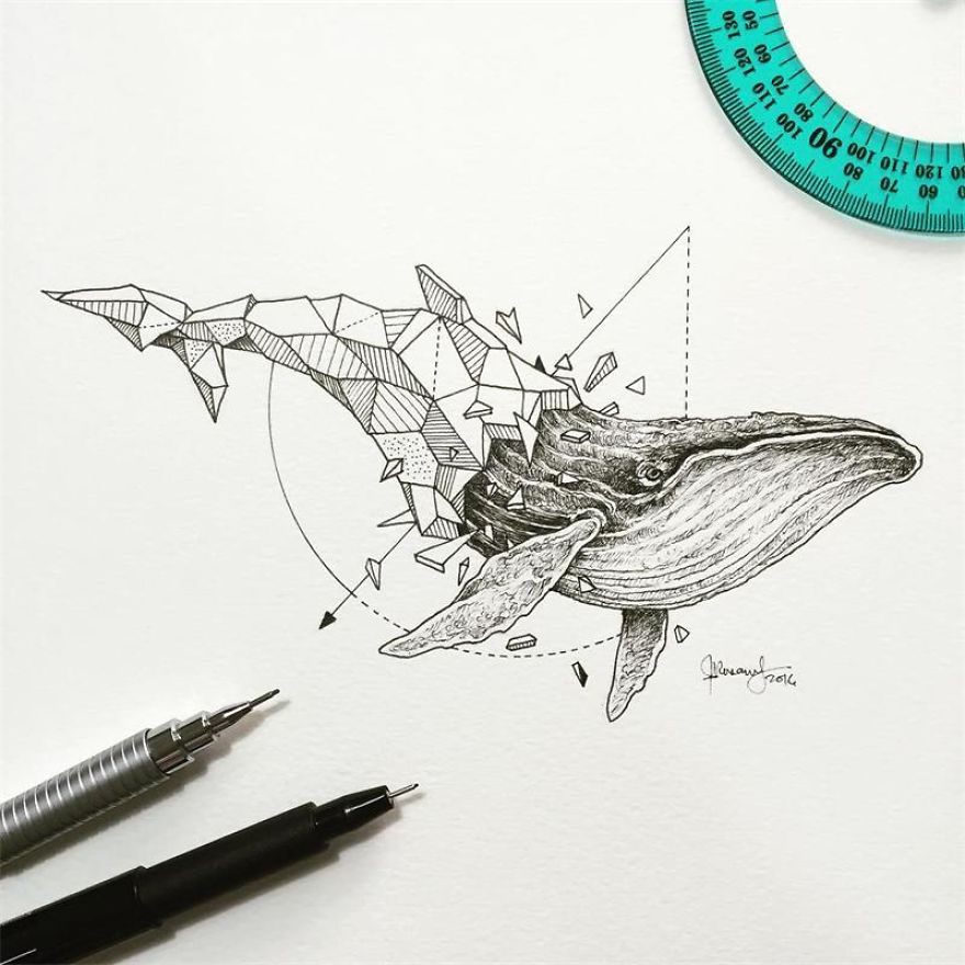 Fantastic Collection Of Illustrations “Geometric Beasts” By Kerby Rosanes