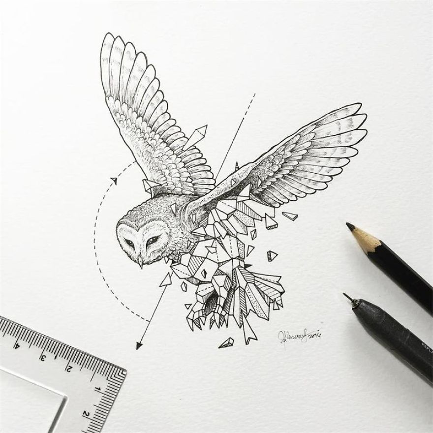 Fantastic Collection Of Illustrations “Geometric Beasts” By Kerby Rosanes