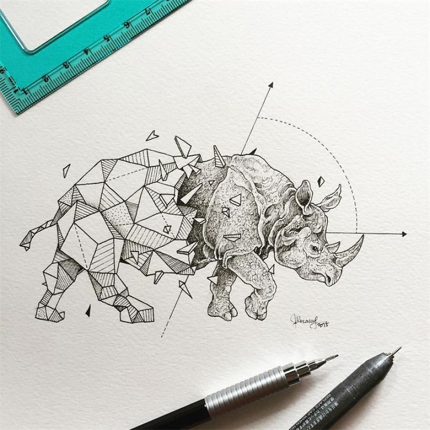 Fantastic Collection Of Illustrations “Geometric Beasts” By Kerby Rosanes Fantastic Collection Of Illustrations “Geometric Beasts” By Kerby Rosanes